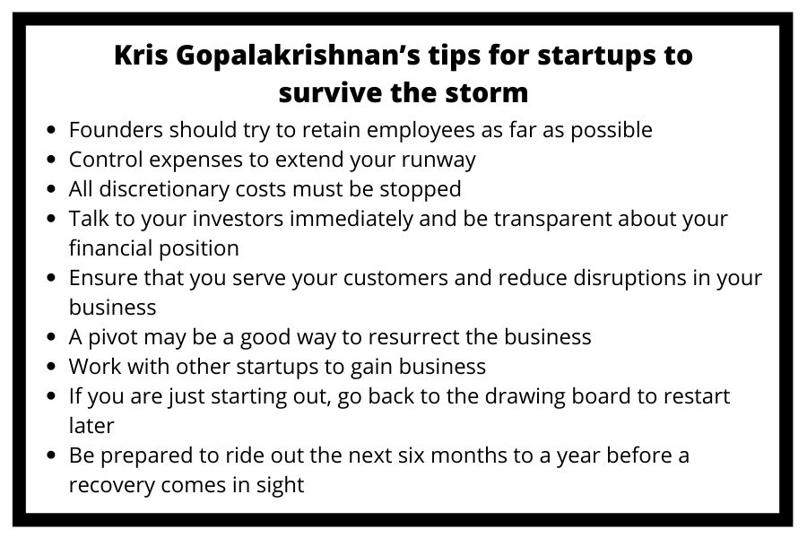 kris gopalakrishnan’s tips for startups to survive the storm
