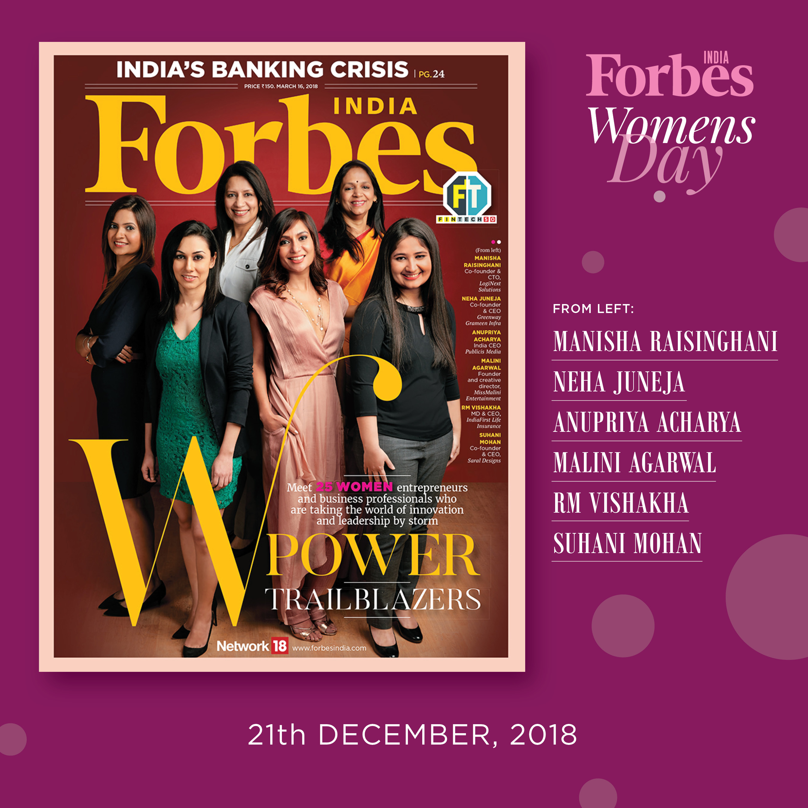 International Women's Day: Inspiring women featured on the cover of Forbes India