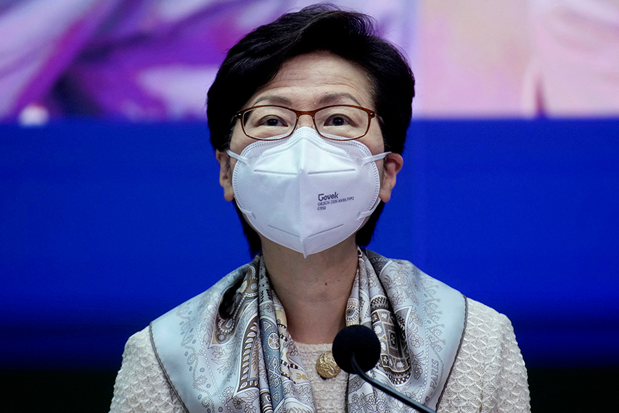 Carrie Lam, the chief executive of Hong Kong
Image: Vincent Yu/Pool via Reuters