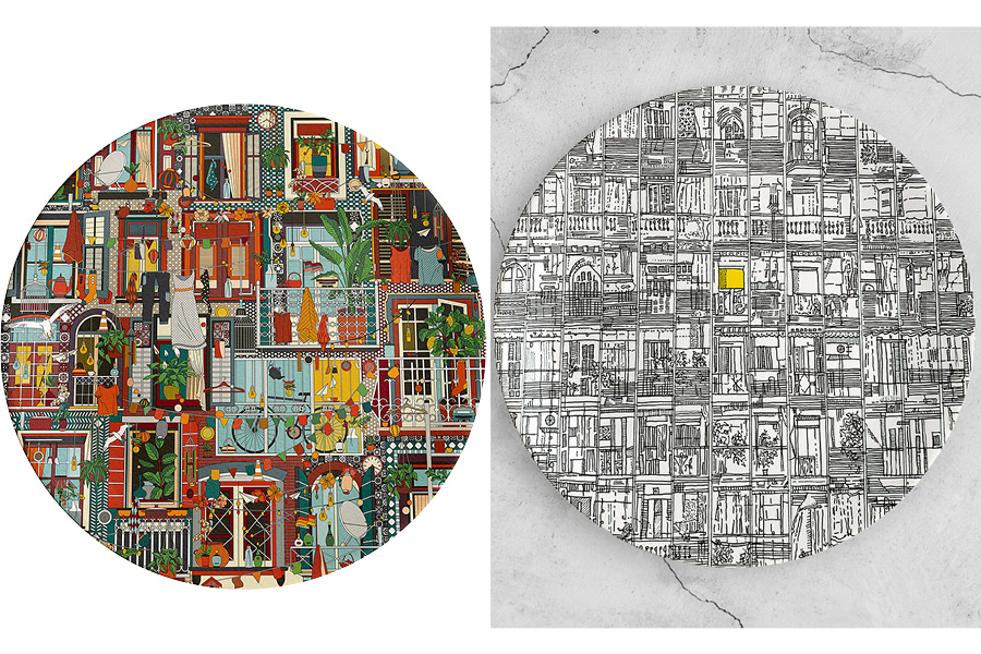 Plates from the Living Windows, and Midnight Lights series, designed by Aashti Miller.
Image: The Plated Project