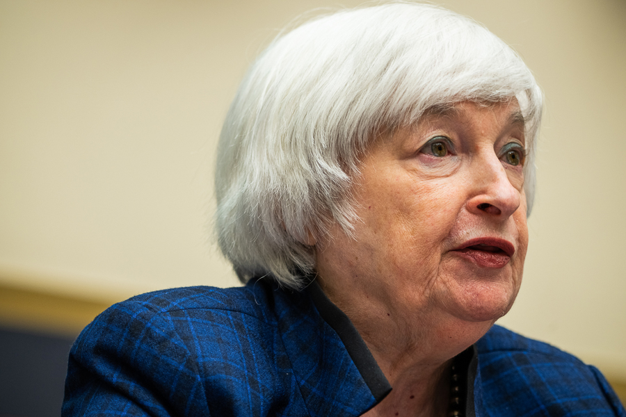 
Treasury Secretary Janet Yellen testifies before a hearing of the House Committee on Financial Services in Washington on Dec. 1, 2021. Yellen plans on Wednesday, April 6, to warn of major consequences for the global economy as a result of Russia’s invasion of Ukraine, with both the conflict and global sanctions imposed in response to Russia’s aggression disrupting the flow of food and energy around the world. (Sarahbeth Maney/The New York Times)