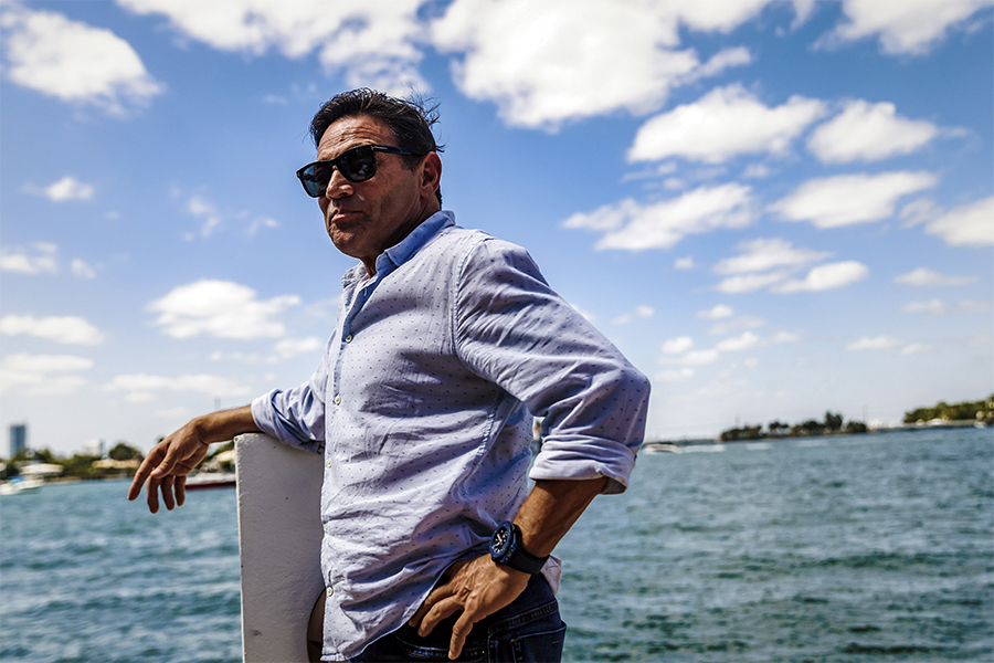 

Jordan Belfort at his home in Miami Beach, Fla., April 10, 2022. Belfort, the inspiration for “The Wolf of Wall Street,” is marketing himself as a cryptocurrency guru. (Scott McIntyre/The New York Times)
