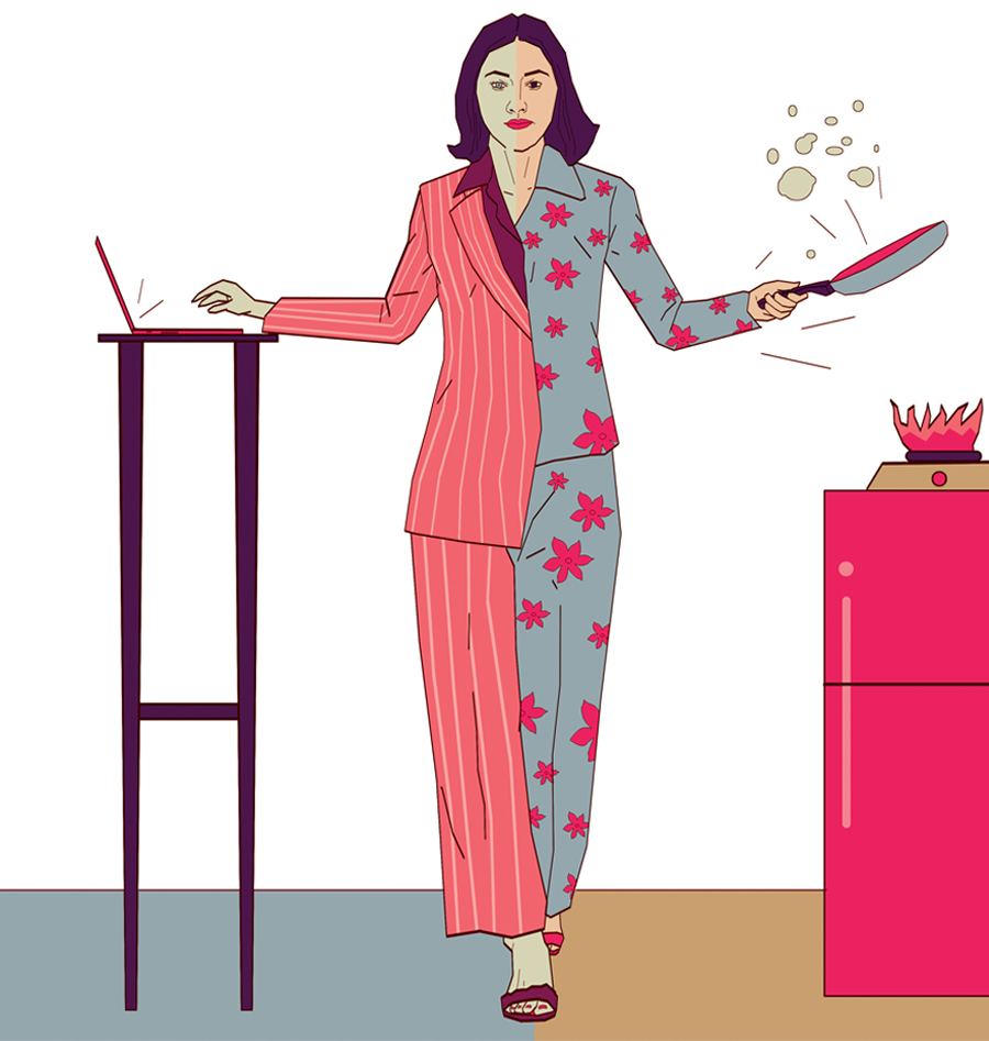Companies need to be mindful of the nuances of systemic gender expectations as they take employees through this period of transition at the workplace. Illustration: Chaitanya Dinesh Surpur