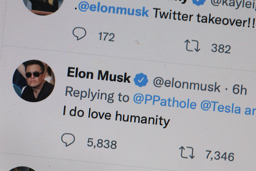 An image of Elon Musk's Tweet on his reason to care about us becoming multiplanet species & spacefaring civilization. Photo Illustration by Scott Olson/Getty Images