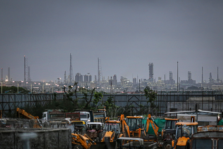 A file photo of Reliance Industries Ltd. oil refinery in Jamnagar, Gujarat, India. Reliance has purchased at least 15 million barrel of Russian oil so far for the June quarter, trade sources said last week; Image: Dhiraj Singh/Bloomberg via Getty Images