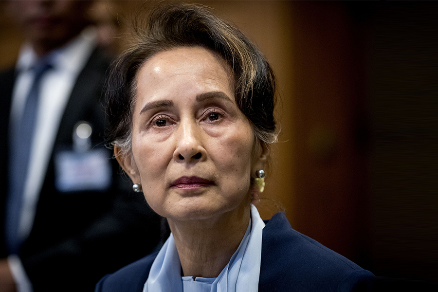 Aung San Suu Kyi has been held in an undisclosed location, where junta leader Min Aung Hlaing said she could remain after earlier guilty verdicts in other cases. Image: Koen Van Weel/ Getty Images