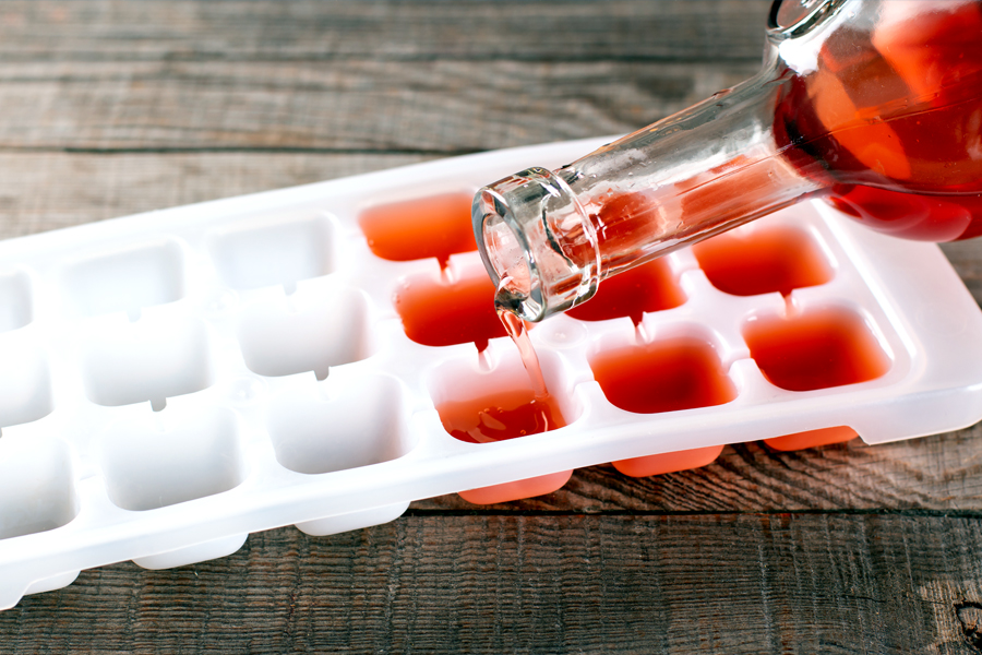 Make ice cubes with the dregs of your wine bottle.