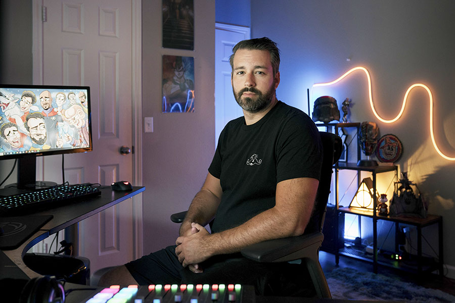 Max Gonzalez, who offers tips to Twitch newcomers, in Austin, Texas, on July 12, 2022. Gonzalez said security advice could be more prominent on the site. (Bryan Schutmaat/The New York Times)