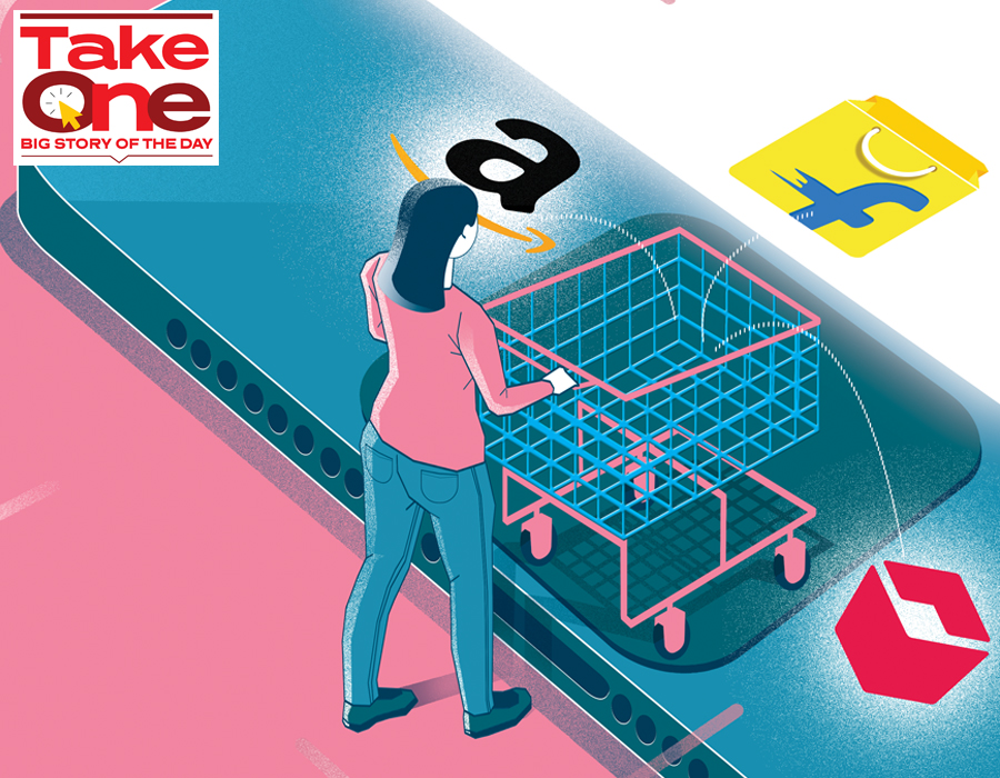 ONDC aims to create an open, inclusive and competitive marketplace for ecommerce, unlike the present platform-centric models where companies like Amazon and Walmart-owned Flipkart have end-to-end control, from seller onboarding to customer acquisition
Illustration: Chaitanya Dinesh Surpur