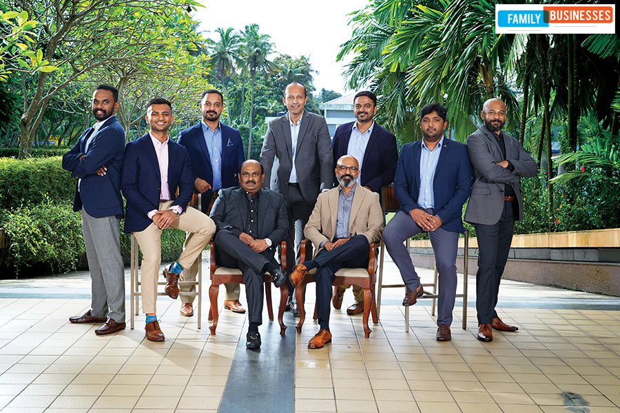  (From left, standing) Rishal Mathew (DGM purchase, Synthite), Jacob Issac (business development manager, Synthite), Ashok Mani (MD & CEO, Intergrow Brands), Paolo George (deputy MD, Symega Food Ingredients), Jacob Ninan (MD, Herbal Isolates), John Joshy (GM, sales and marketing, Synthite), Joseph John (CEO, Synthite Infrastructure). (From left, seated) Varghese Jacob (MD, Synthite) Aju Jacob (Joint MD, Synthite) Image: Arun Chandra Bose for Forbes India