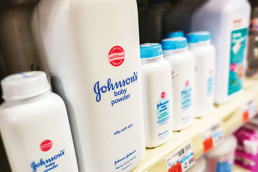 Talc-based products account for a tiny sliver of Johnson & Johnson’s sales of consumer products, which also include Band-Aid bandages and Listerine mouthwash, but are responsible for an enormous portion of its legal headaches
Image: Shutterstock