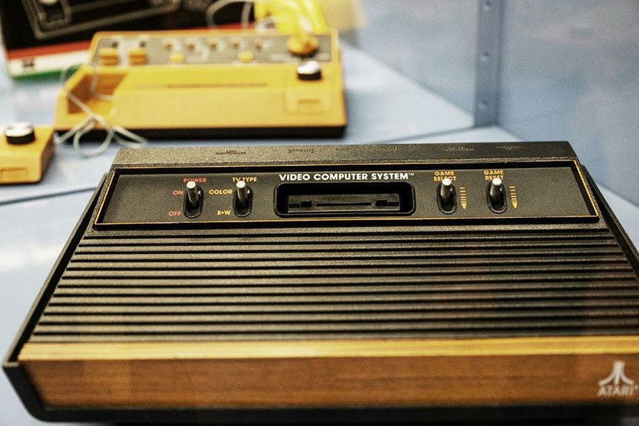 This photograph taken on August 4, 2022 shows the home video game console Atari 2600 belonging to the Charles Cros collection exposed at the Francois-Mitterrand National Library of France in Paris.
Image: Bertrand Guay / AFP