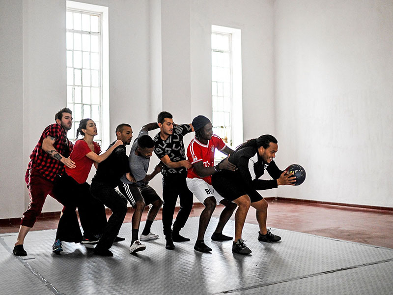 Inmates attend a contemporary dance class of the project 'Corpo em Cadeia' ('body in chain') at Linho prison in Alcabideche, near Cascais.
Image: Patricia De Melo Moreira / AFP 