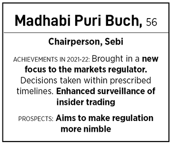 Madhabi Puri Buch, Chairperson, Sebi
Image: Ashish Vaishnav / Sopa Images / Light Rocket Via Getty Images