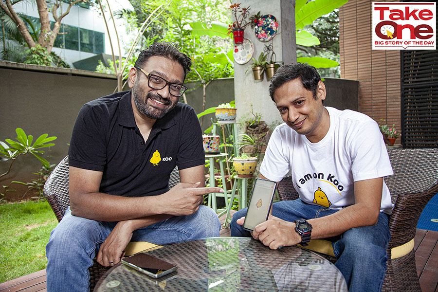 Aprameya Radhakrishna and Mayank Bidawatka, cofounders of Koo