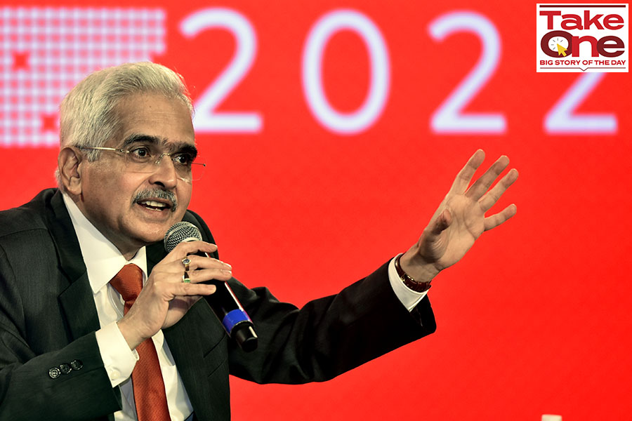 Shaktikanta Das, Governor of Reserve Bank of India. After watching inflation surge from the sidelines for many months, India’s central bank sprung into action to increase rates and tame rampant inflation. Image: Anshuman Poyrekar/Hindustan Times via Getty Images