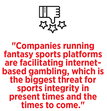 ‘Fantasy game platforms’ are nothing but sports betting (which is illegal in a non-virtual world) or sports gambling in the world of virtual reality
Illustration: Sameer Pawar