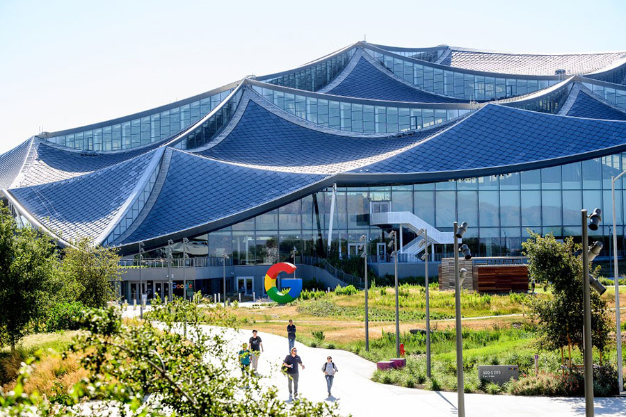 A view of the Google’s Bay View campus in Mountain View, California on June 27, 2022. Image: NOAH BERGER / AFP