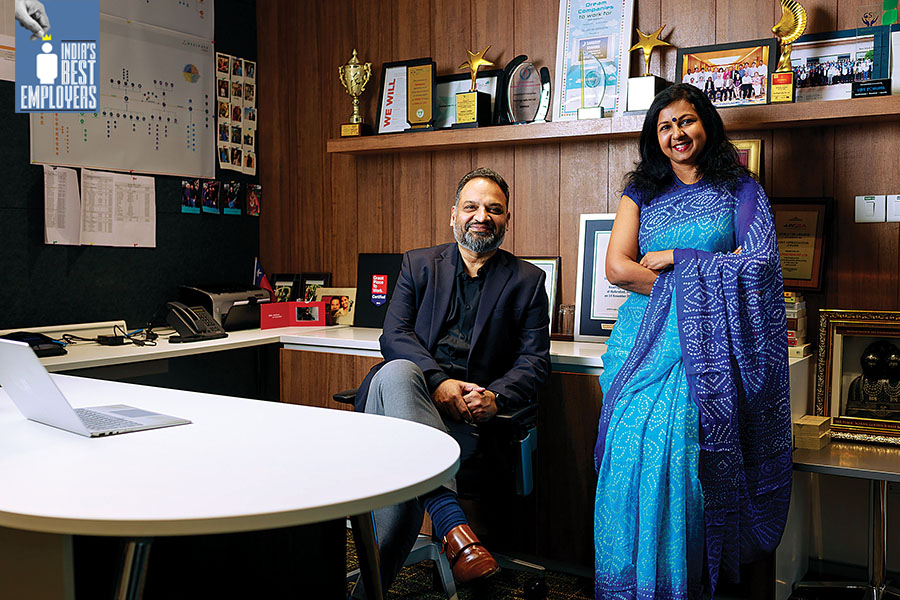 Sandeep Sharma, senior VP and MD, and Rekha Narendra, VP and HR head—India
Image: Vikas Chandra Pureti for Forbes India