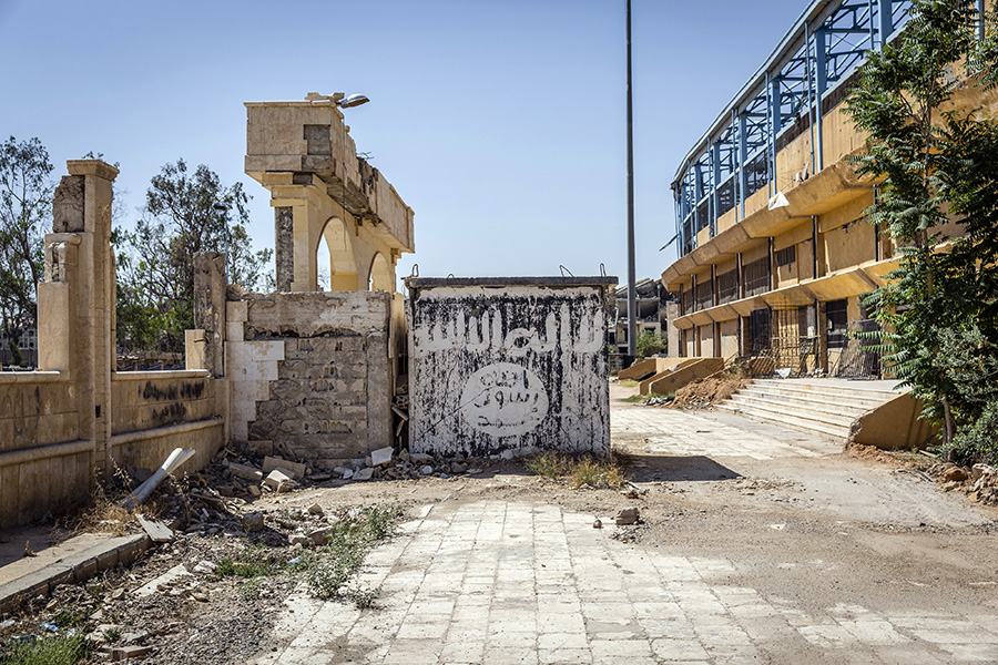 A faded flag of the Islamic State in Raqqa, Syria, June 12, 2018. The Islamic State on Tuesday, March 10, 2022, announced that it has a new leader, but provided little information on the true identity or background of the man who will now oversee the global terrorist organization.

Image: Ivor Prickett/The New York Times

