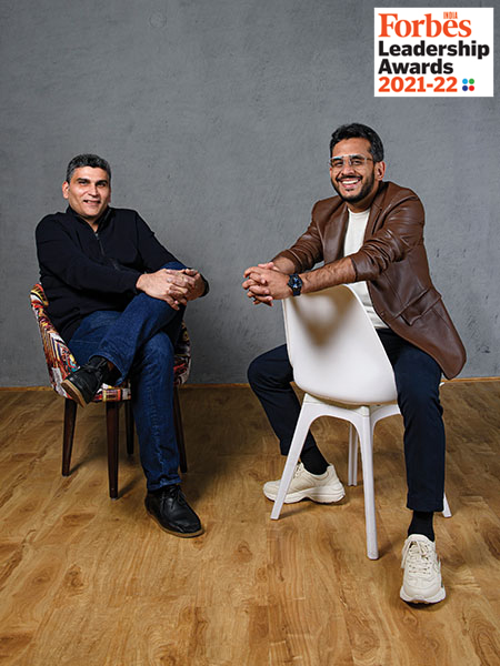 (From left) Sameer Mehta and Aman Gupta, co-founders, boAt
Image: Amit Verma
