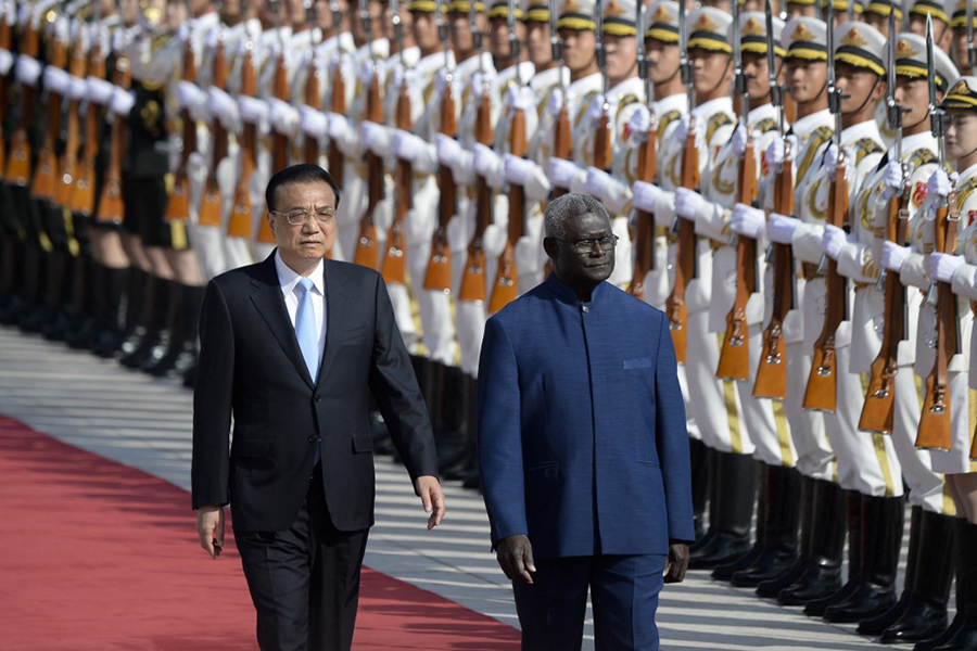 China and the Solomon Islands are close to signing a security agreement that could open the door to Chinese troops and naval warships flowing into a Pacific Island nation. Image: Wang Zhao / AFP