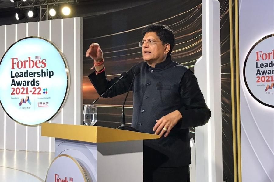 Piyush Goyal, India’s Minister of Commerce & Industry, Consumer Affairs & Food & Public Distribution and Textiles at Forbes India Leadership Awards 2022. Image: Amit Verma
