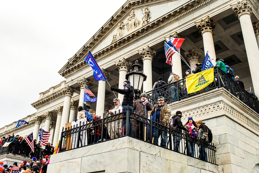 A mob of supporters of then-President Donald Trump attacks the Capitol in Washington on Jan. 6, 2021. Federal prosecutors and congressional investigators are documenting how the former president’s “Be there, will be wild!” tweet became a catalyst for militants before the Capitol assault. (Jason Andrew/The New York Times)