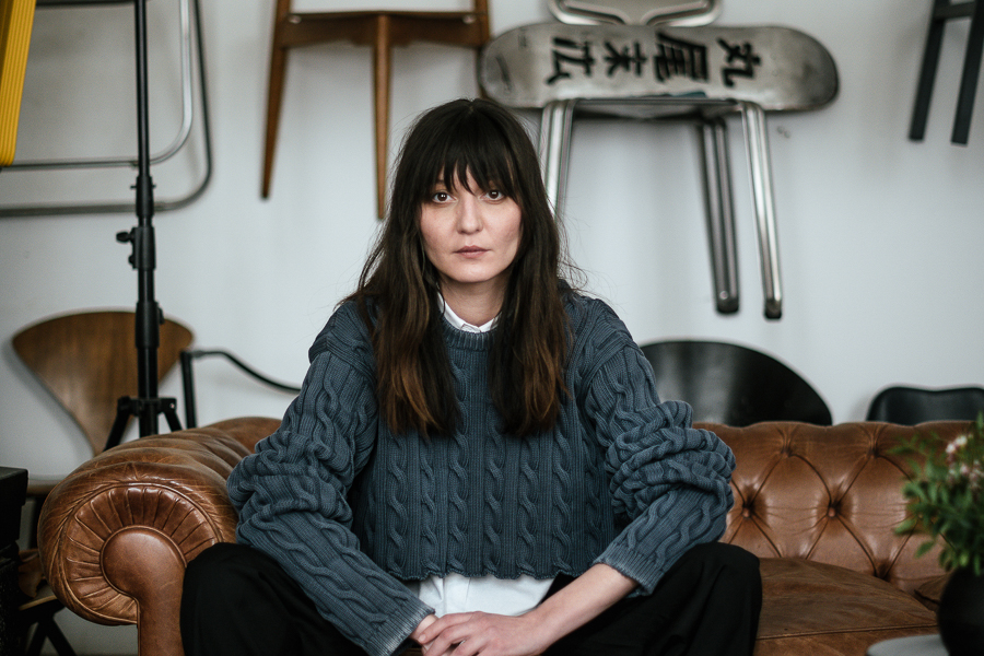 Irina Lazareanu at the apartment of a friend in Paris during Fashion Week on Feb. 26, 2022. Lazareanu has a new book about her life in fashion. But it was her life before fashion that haunts her now. (Dmitry Kostyukov/The New York Times) 