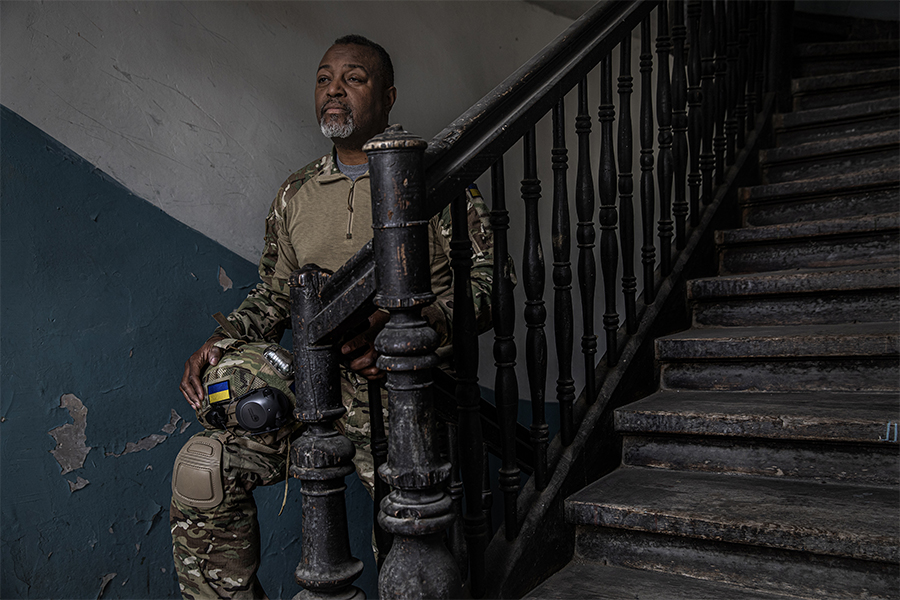Malcolm Nance, a U.S. Navy veteran serving in Ukraine’s International Legion, in Lviv, Ukraine, April 19, 2022. The deaths of three foreigners killed this week while fighting with Ukrainian forces has drawn renewed attention to thousands of largely unregulated volunteers who have gone to fight Russia’s invasion, some of them accepted into an international legion. (Finbarr O'Reilly/The New York Times)