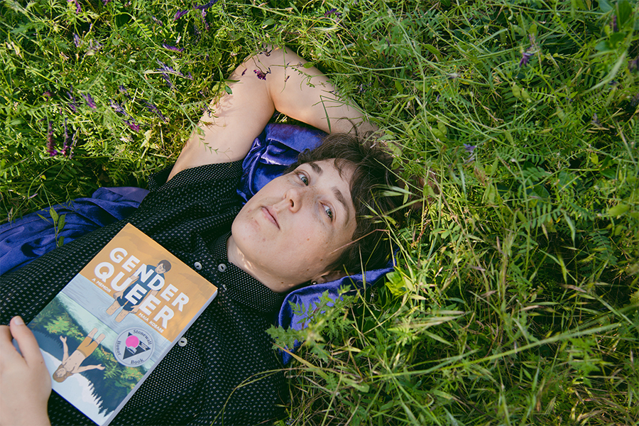 Maia Kobabe, the author of the graphic novel and memoir “Gender Queer,” in Santa Rosa, Calif., April 25, 2022. The book about coming out nonbinary has landed the author at the center of a battle over which books belong in schools, and who gets to make that decision. (Marissa Leshnov/The New York Times)