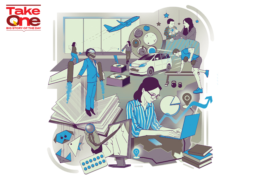 With the third wave of Covid-19 on the wane, corporates have switched back to working from office with most senior level staff reporting to the office at least twice a week
Illustration: Chaitanya Dinesh Surpur