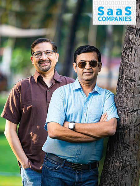 Samir Bodas, co-founder and CEO, Icertis (in the back), and Monish Darda, co-founder and CTO, Icertis. Image: Edric George for Forbes India