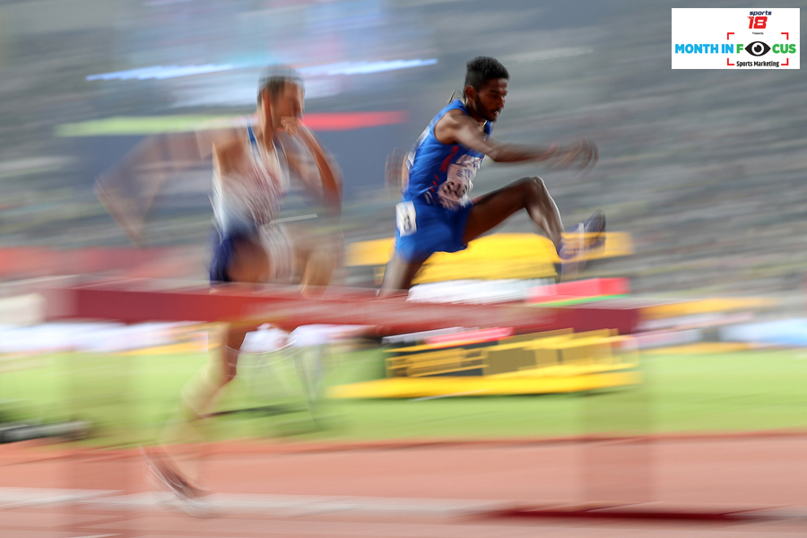 India's steeplechase runner Avinash Sable in action. Image: Lucy Nicholson / Reuters

