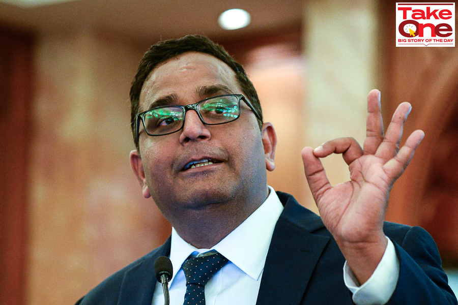 A file photo of the founder and CEO of Paytm, Vijay Shekhar Sharma, from 2017, the year Paytm Mall was launched. Image: Sajjad Hussain / AFP