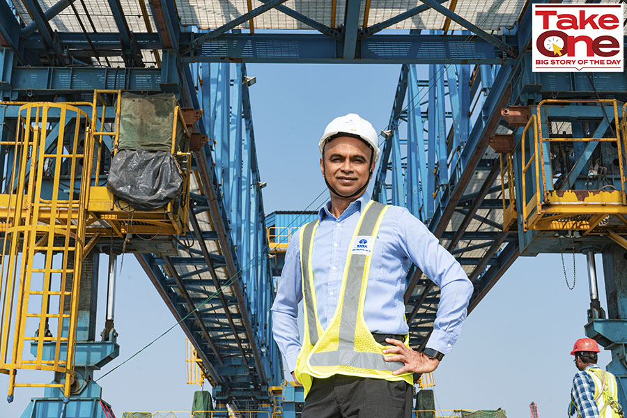 Vinayak Pai, MD, Tata Projects, at the Mumbai Trans-Harbour Link at Panvel, Mumbai. Image: Neha Mithbawkar for Forbes India