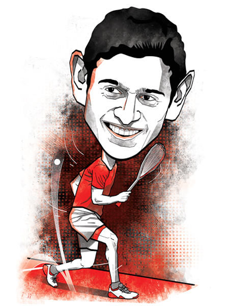 Saurav Ghosal, Professional squash player from India
Illustration: Chaitanya Dinesh Surpur