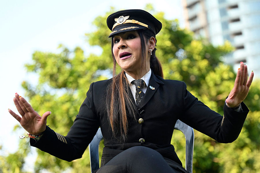  
Captain Zoya Agarwal speaks during an interview with AFP, in Greater Noida.
Image: Money Sharma / AFP©