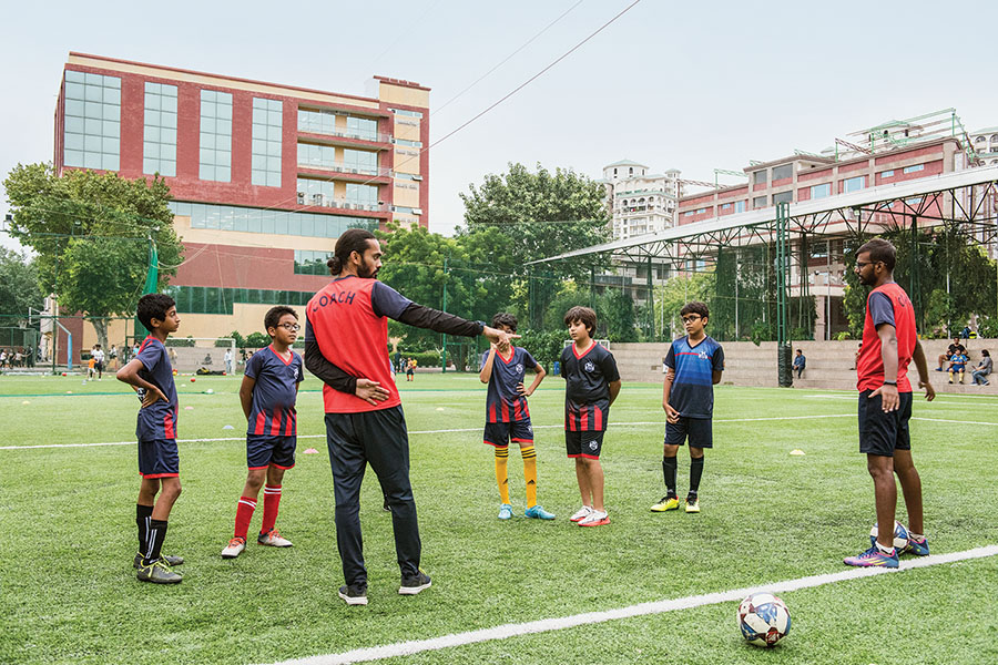 A training session at the Sports Roots academy in Gurugram
Image: Amit Verma