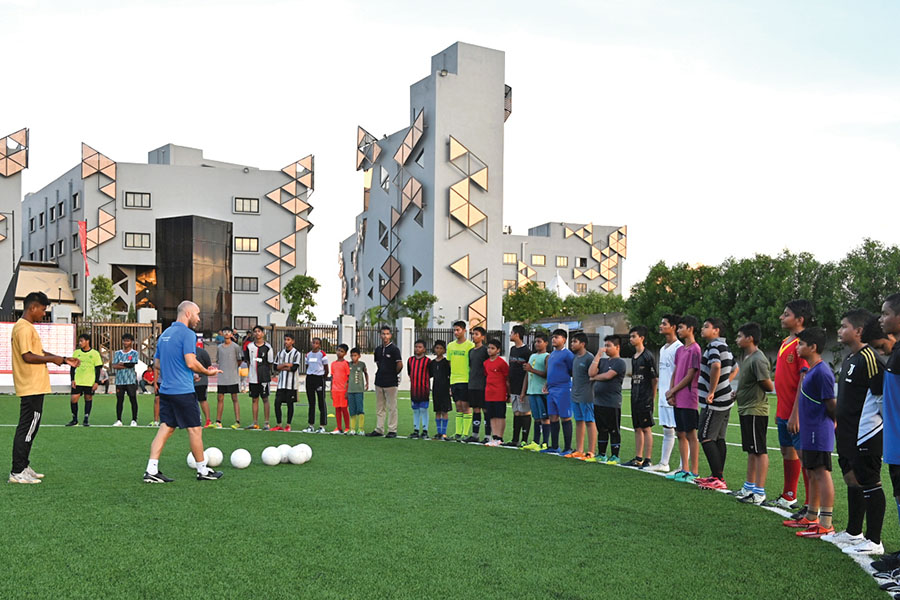 A training session at the Sports Roots academy in Gurugram
Image: Amit Verma