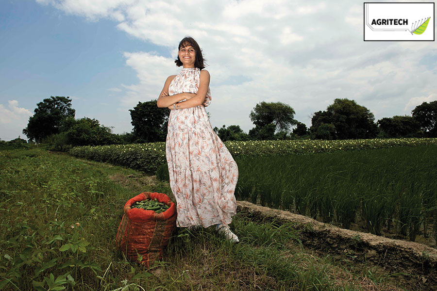 IIT graduate Anu Meena, founder & CEO of Agrowave, at a farm in Haryana.<br>Image: Amit Verma