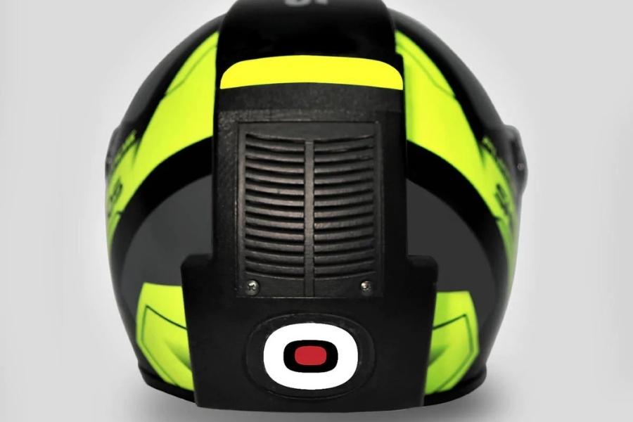 This helmet has an air filtration system at the back. Image: Photography Courtesy of Shellios©