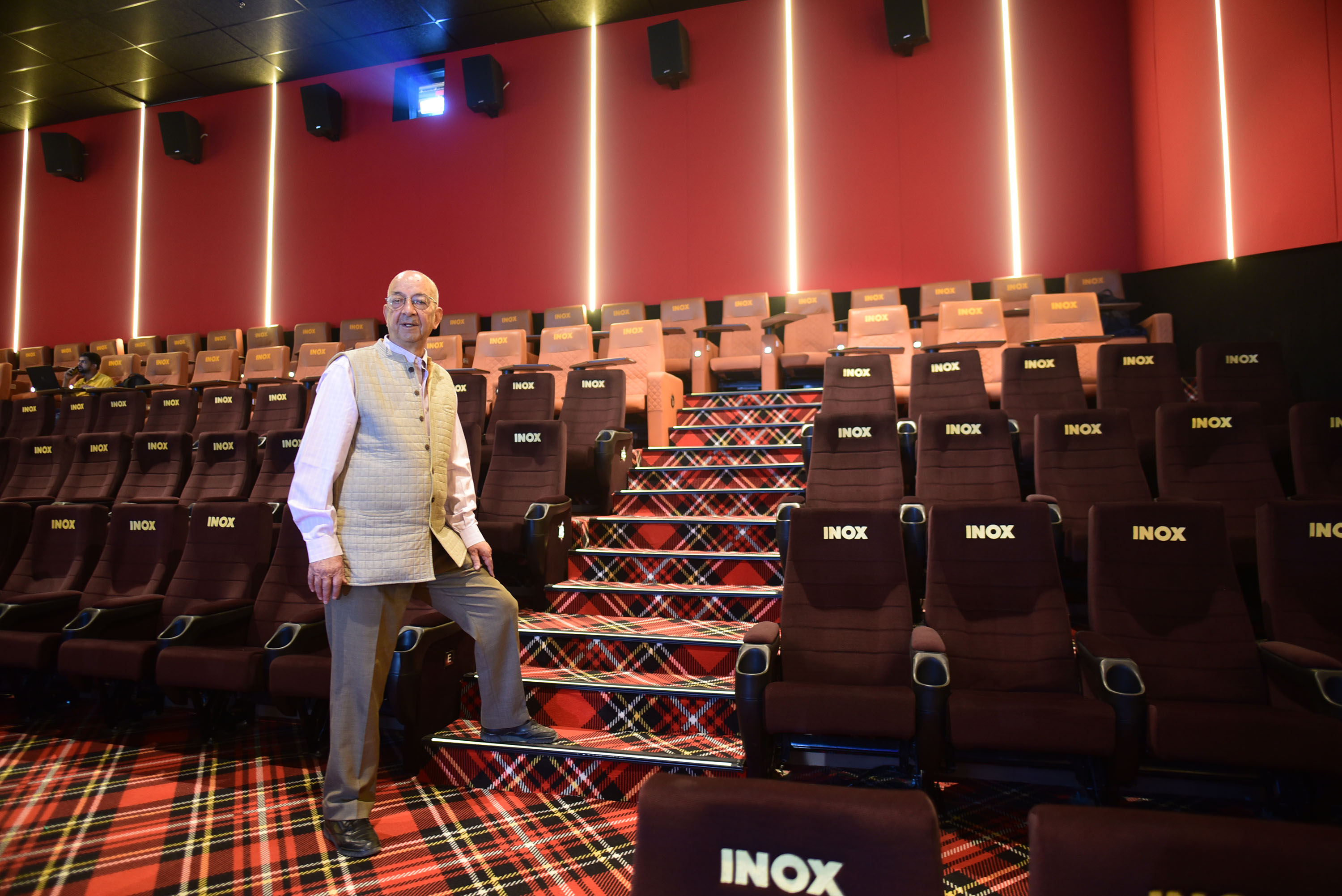 Educationist Vijay Dhar ahead of the inauguration of INOX multiplex comprising three cinema auditoriums with a capacity of 520 seats on September 19, 2022, in Srinagar, India. Image: Waseem Andrabi/Hindustan Times via Getty Images