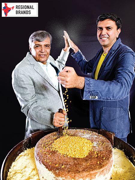 Vashist Nitin Patel (right), managing director, and his father Nitin Ramchandra Patel, chairman, Shree Bhagwati Flour & Foods Image: Mexy Xavier