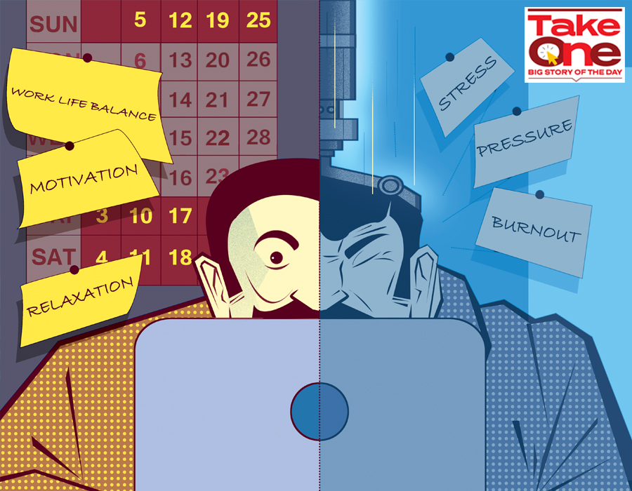 The 4 Day Week Global group is coordinating these pilot programmes as part of its global campaign to encourage more firms to switch from the standard 40-hour workweek to a 32-hour model for the same pay and benefits. 
Illustration: Chaitanya Dinesh Surpur