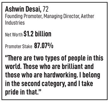 Ashwin Desai, Founding Promoter and Managing Director, Aether Industries
Image: Mexy Xavier