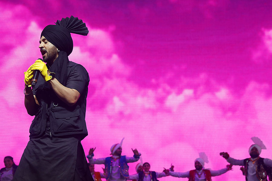 Diljit Dosanjh performs at Coachella weekend one on April 15, 2023. Image: Christina House / L A Times via Getty Images