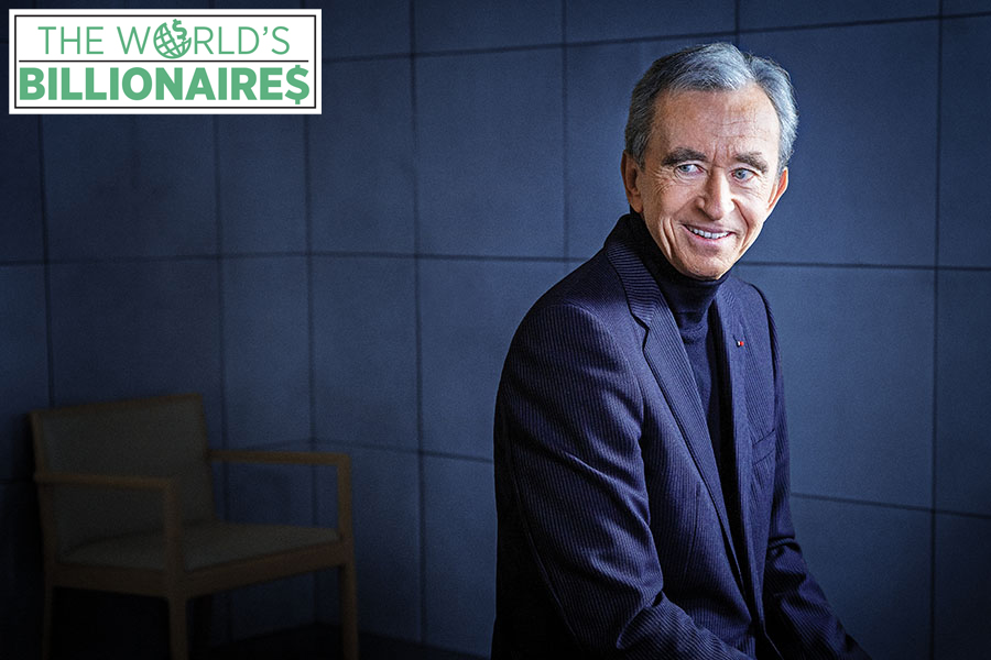 After years of jockeying for the top spot, Bernard Arnault leads the World’s Billionaires list—the first time a French citizen has made it to No 1. Americans have topped the ranks most often (24 years), followed by citizens of Japan (eight times) and Mexico (four)
Image: Jamel Toppin for Forbes