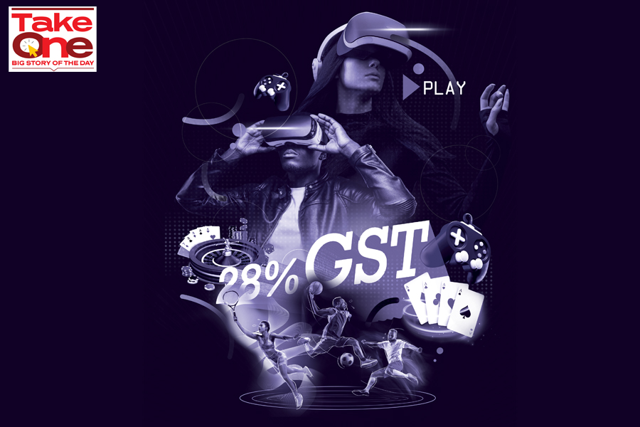 All online gaming players—big or small, will have to go back to their drawing boards and rethink strategies. But to what extent, depends on the decision of the GST Council in tomorrow’s meeting; Illustration: Chaitanya Dinesh Surpur