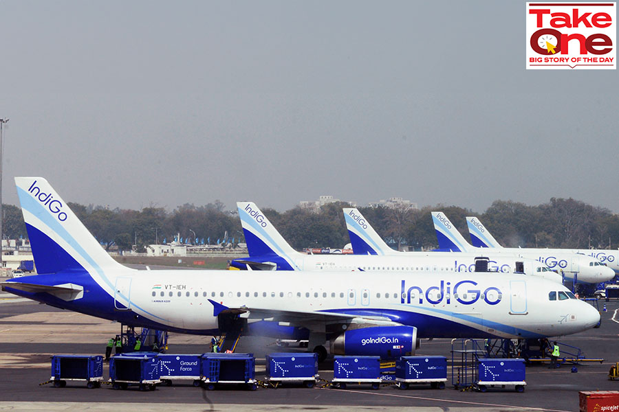IndiGo has 316 aircraft and is awaiting the delivery of a record 1,330 aircraft from Airbus, making it the world’s biggest A320 family customer.
Image: Ramesh Pathania/Mint via Getty Images